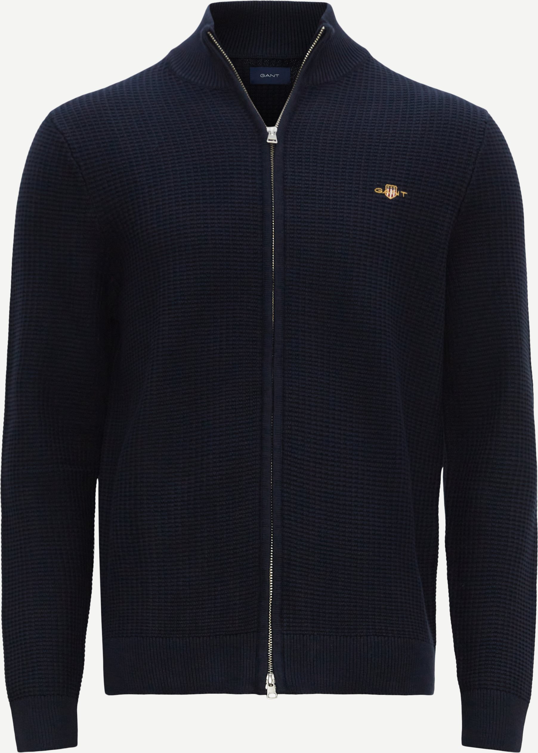 Gant Knitwear COTTON TEXTURE CARDIGAN 8030157 Blue